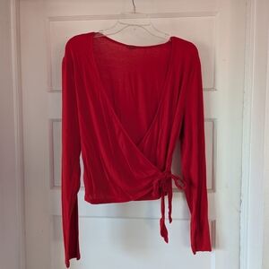 Red Wrap Top